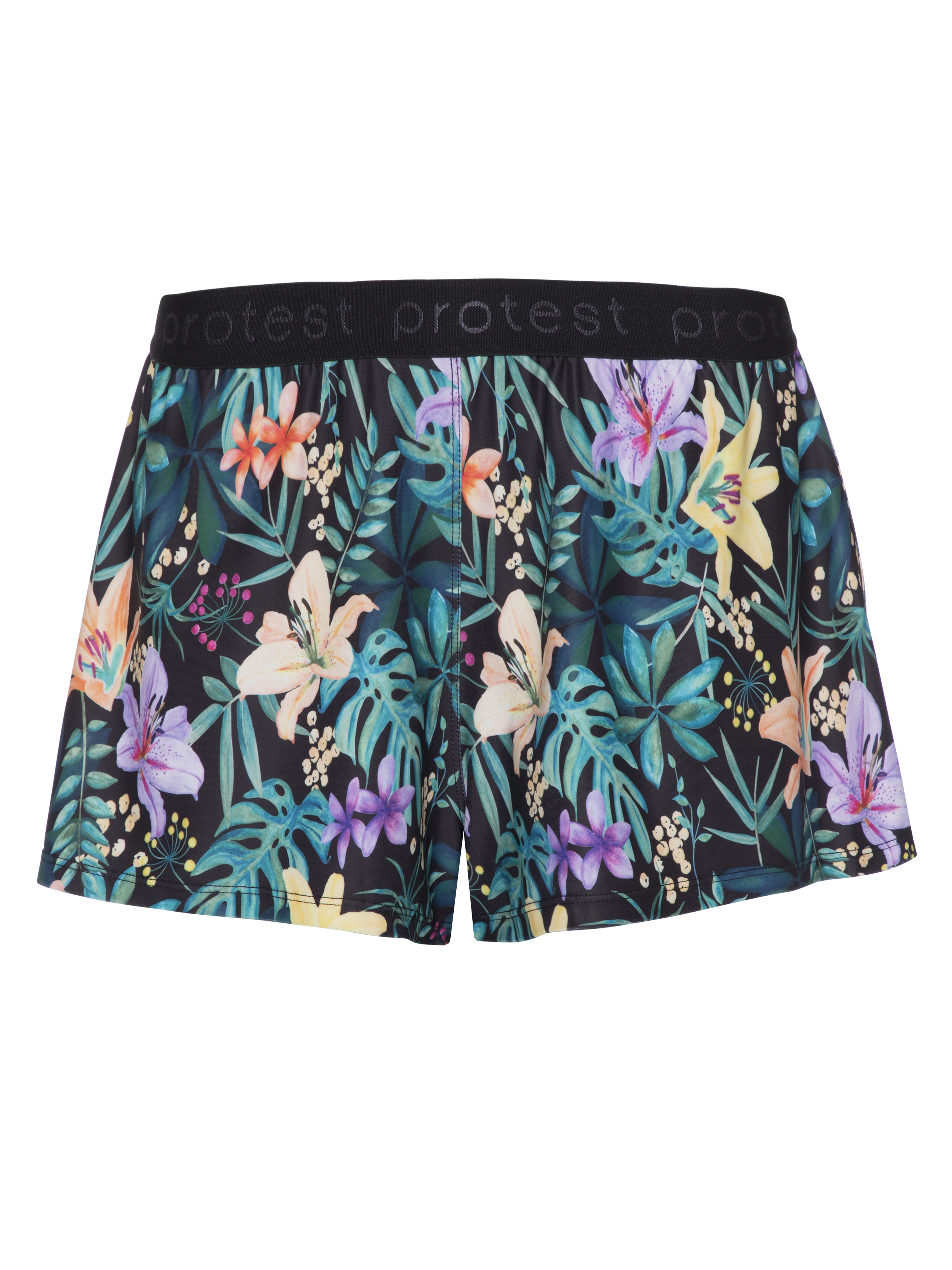Protest Prtrecife Short De Bain À Fleurs Femme - Noir