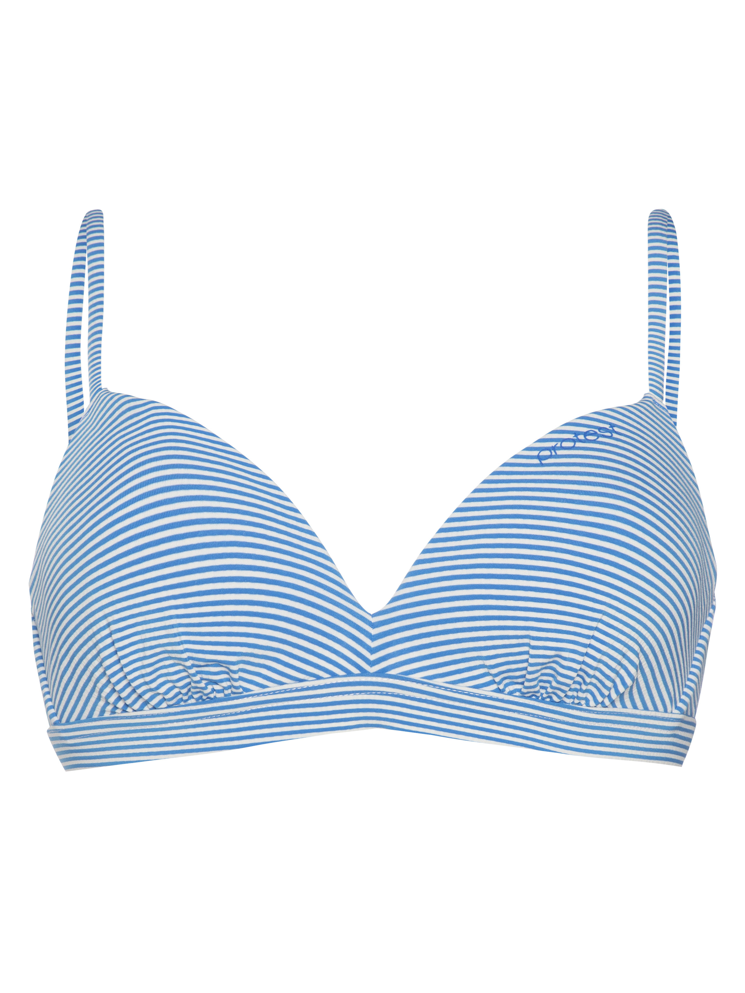 Protest Mixadair Striped Triangle Bikini Top Women - Blue
