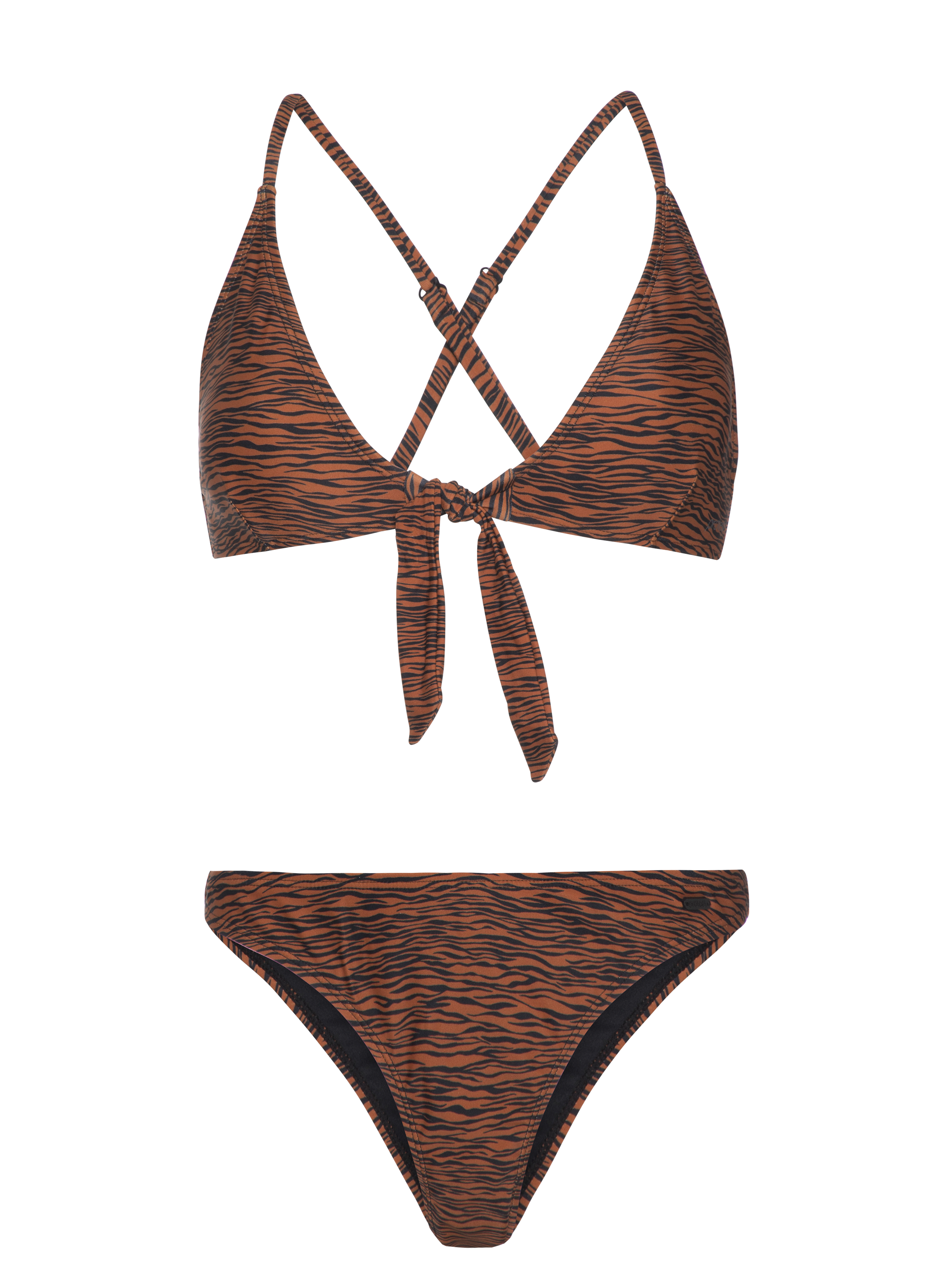 Protest Prtcabo Maillot De Bain Triangle Zébré Femme - Marron