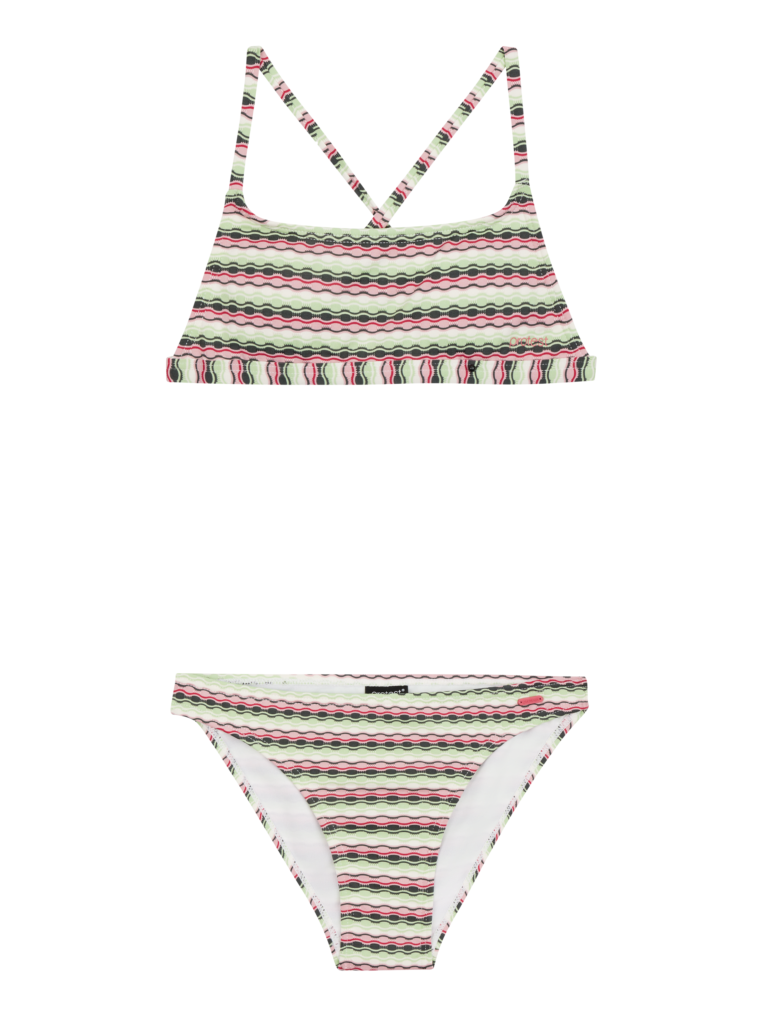 Protest Prtmae Jr Gestreifte Bralette-bikini Mädchen - Grün