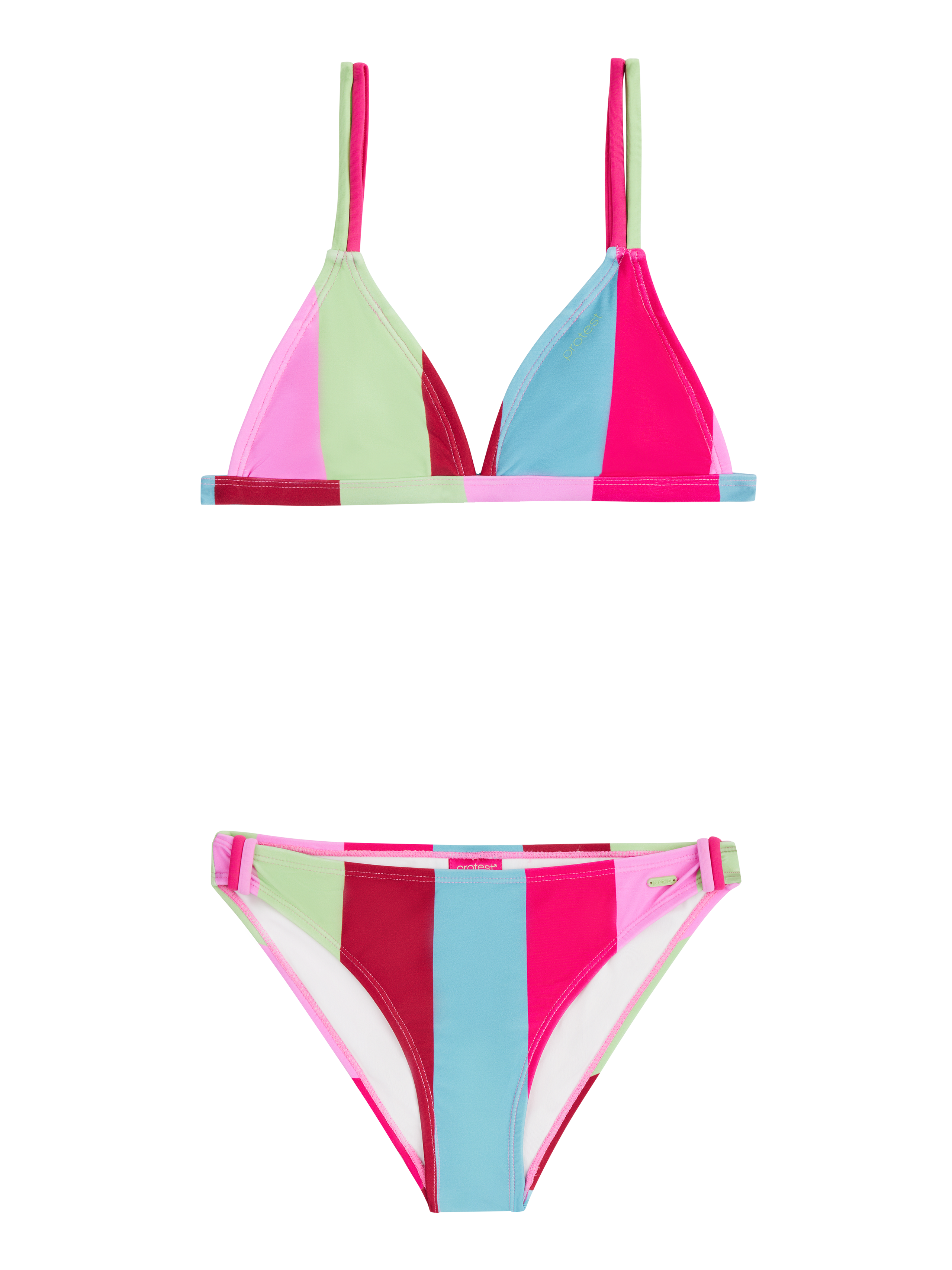 Protest Prtabby Jr Maillot De Bain Triangle Rayé Fille - Rose