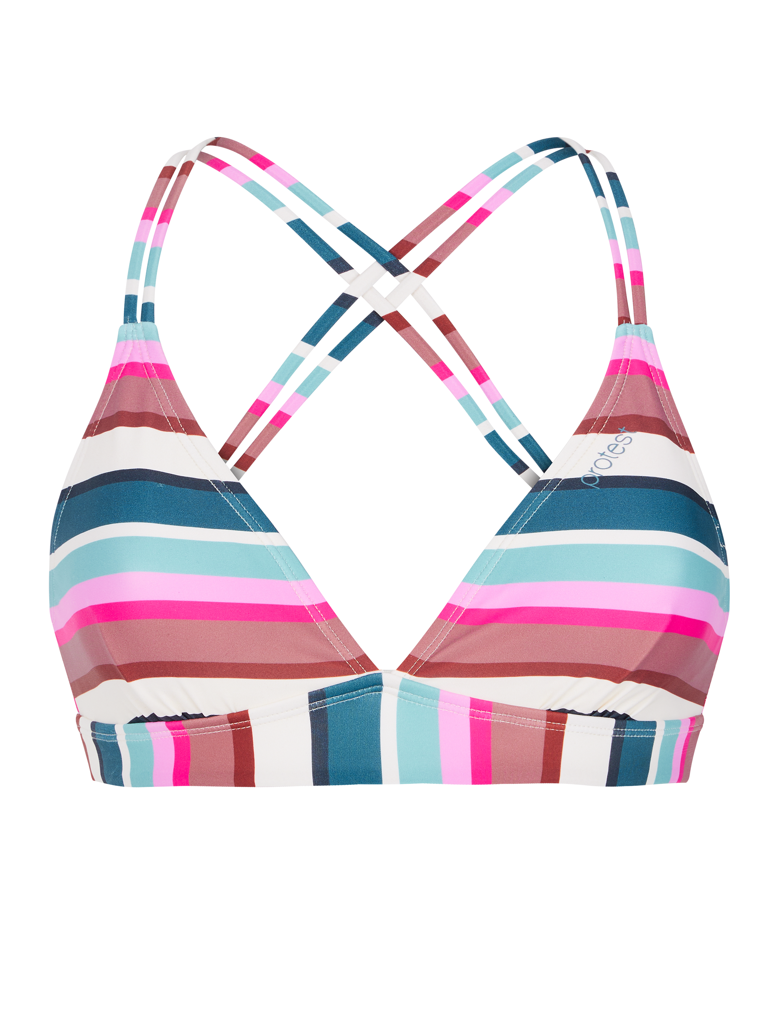 Protest Mixsuperi Gestreifte Triangel-bikini Oberteil Damen - Rosa
