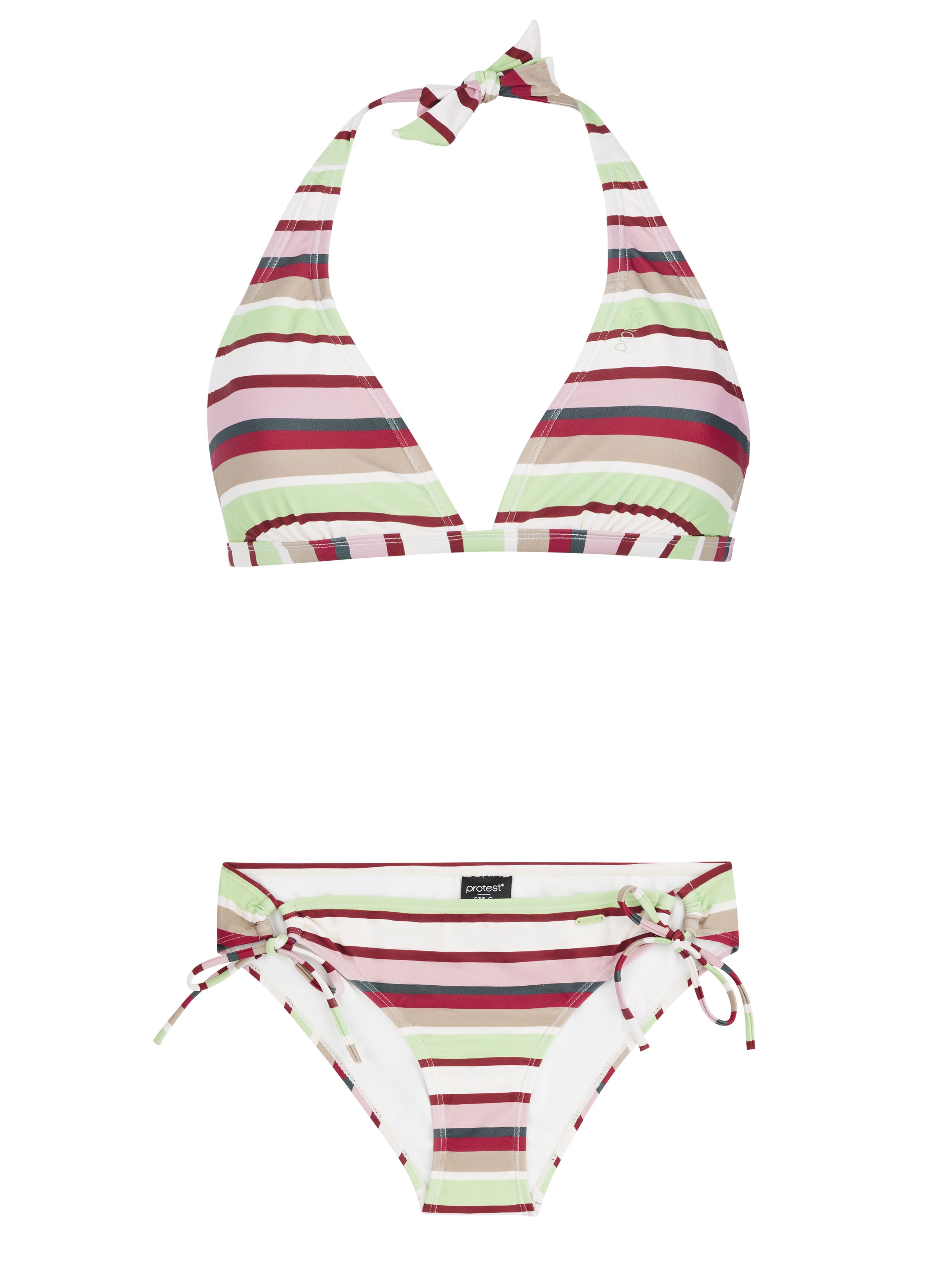 Protest Prtadmirer 24 Gestreifte Neckholder-bikini Damen - Grün