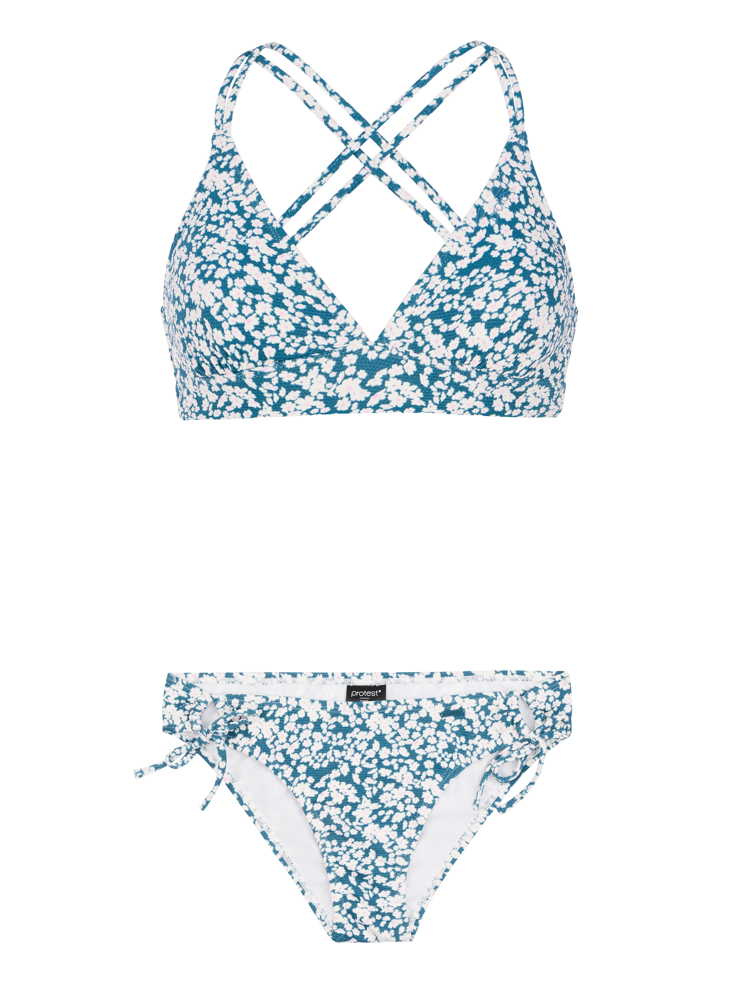 Protest Prtdobey Floral Triangle Bikini Women - Blue