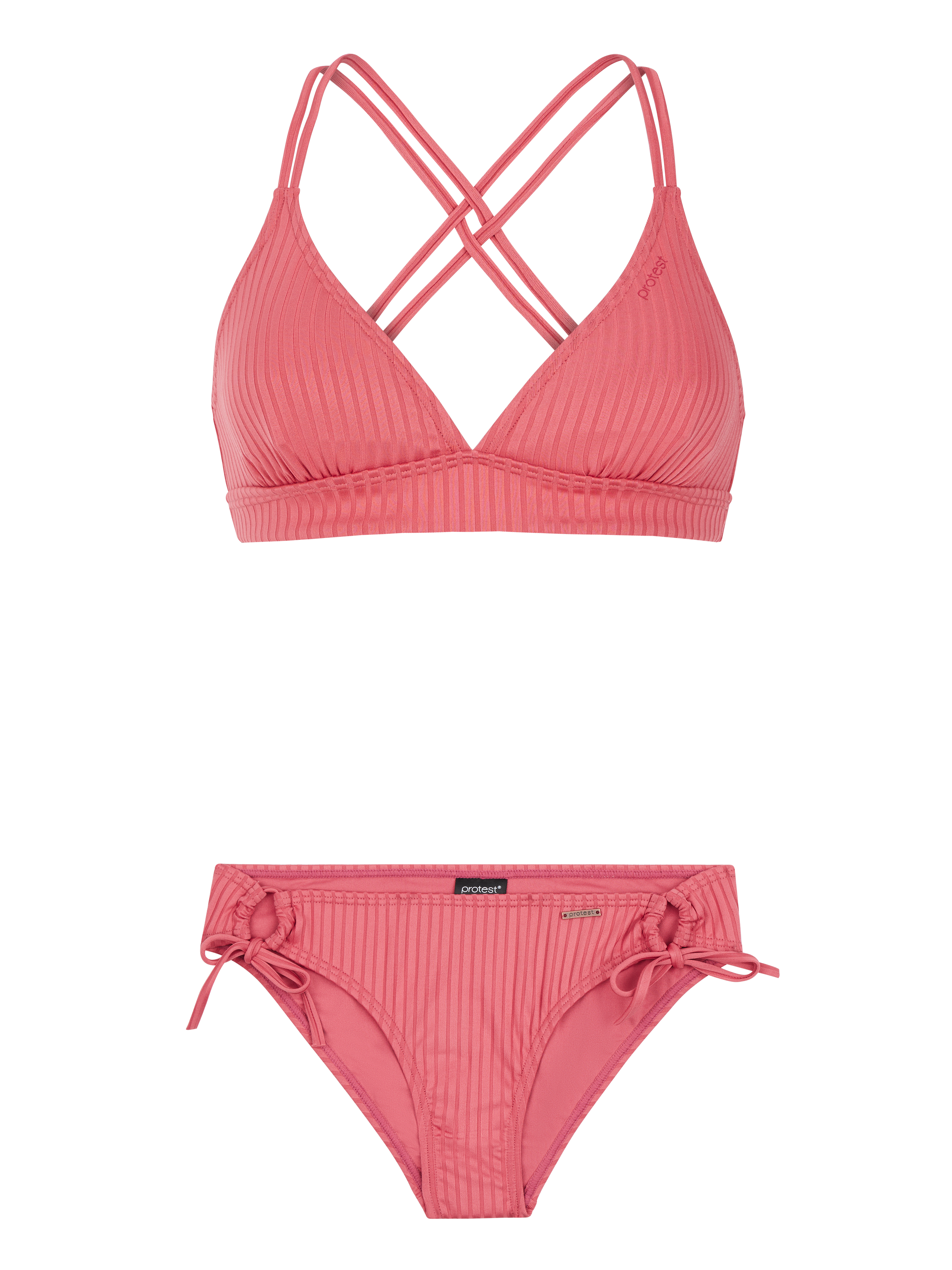 Brigitte N16, gemusterter Push-up-Bade-BH, grün-pink