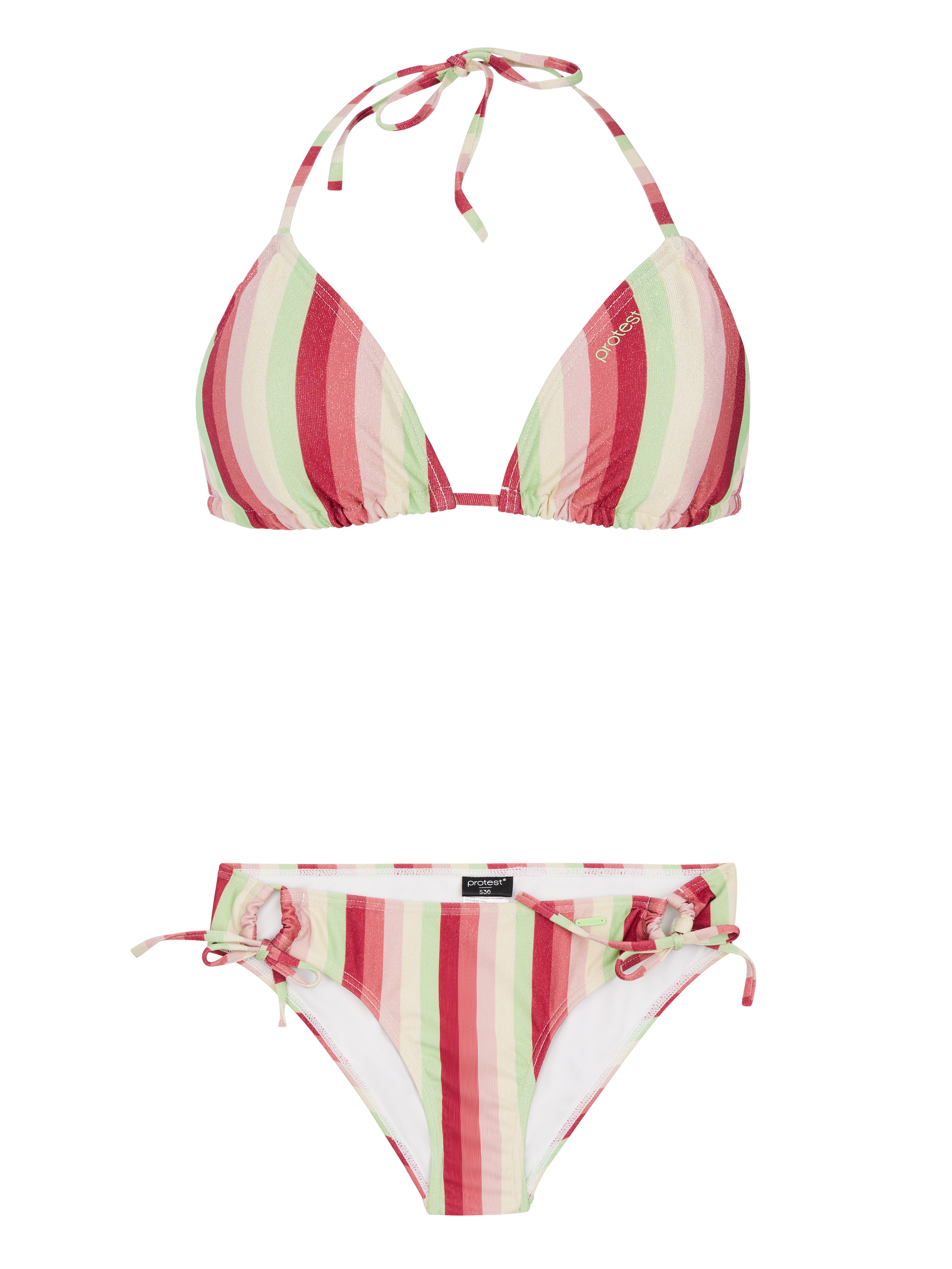Protest Prtmola Maillot De Bain Triangle Rayé Femme - Rose