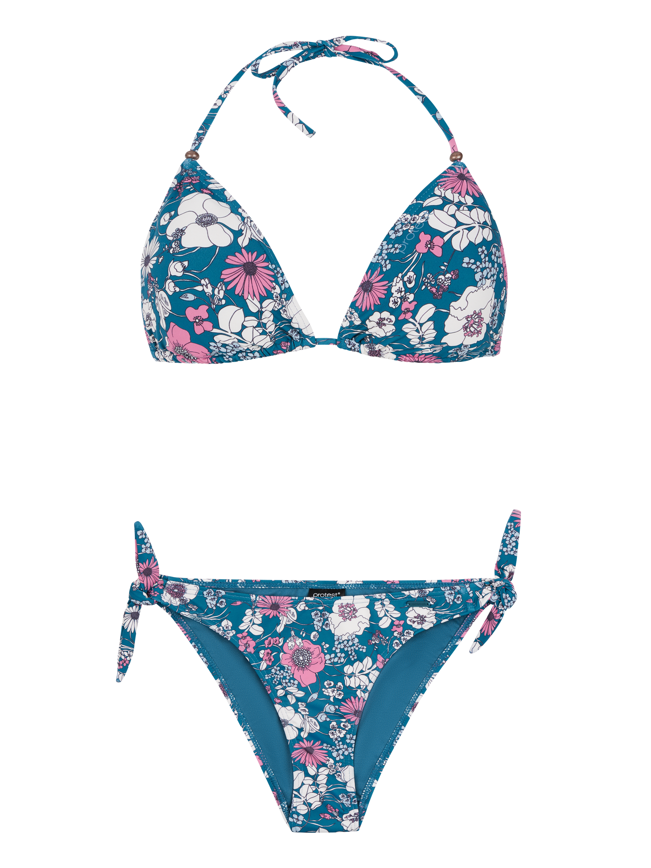 Protest Prtmoloko Maillot De Bain Triangle À Fleurs Femme - Bleu