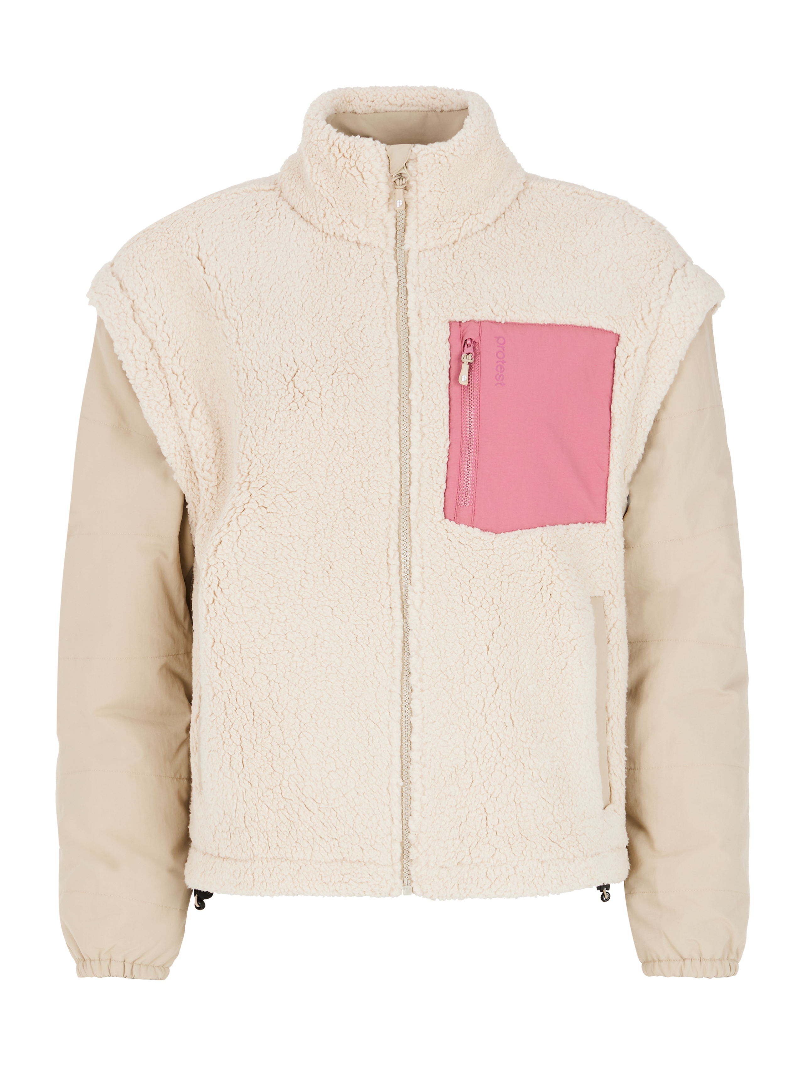 Protest Prtrasy Teddy Outdoor-bomberjacke Mit Abnehmbaren Ärmeln Damen - Weiss