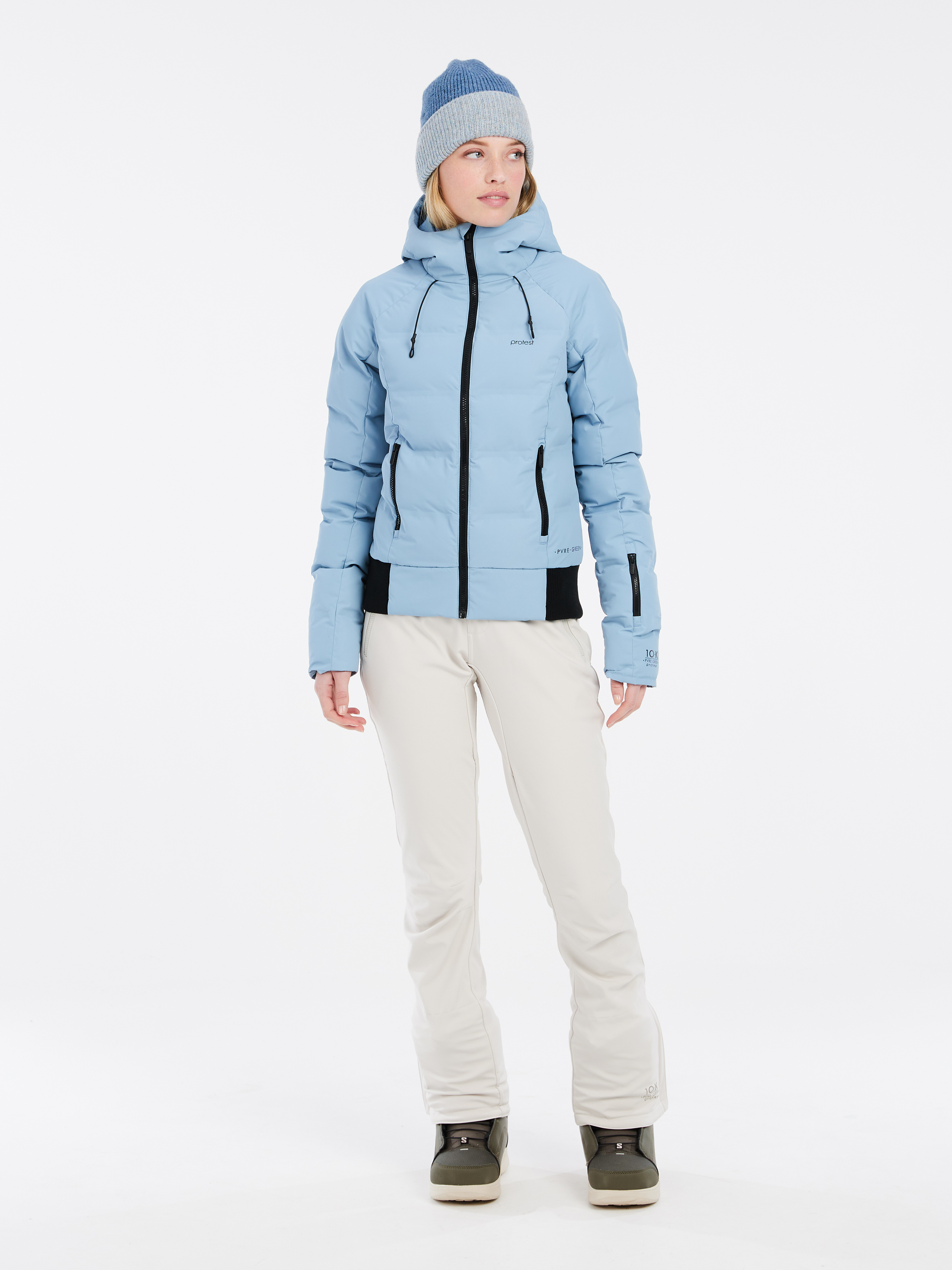 qjutow Women's Blue Denim Sherpa Lined Cropped Bomber Jacket