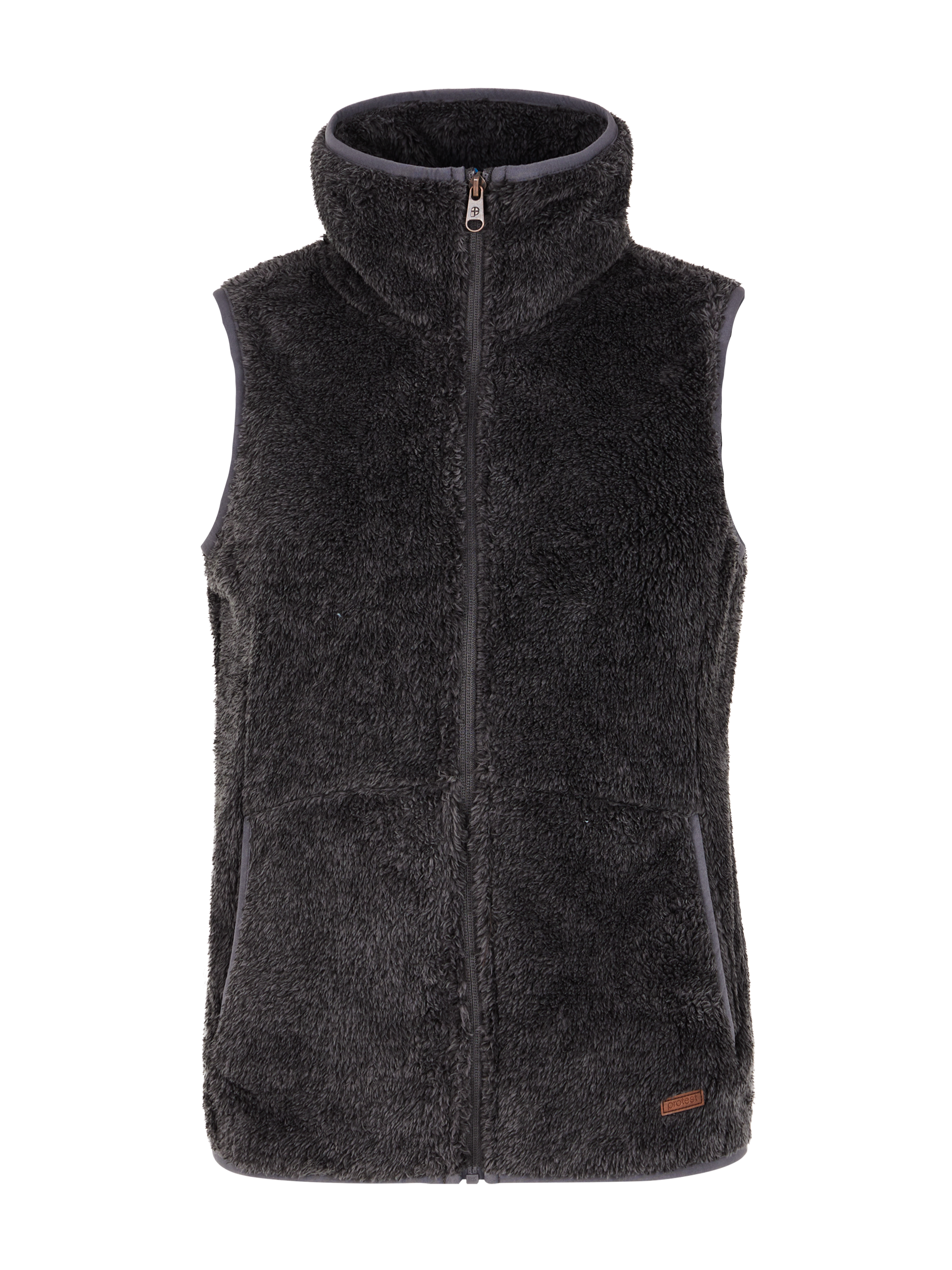 Protest Prtrundle24 Doudoune Sans Manches Peluche Femme - Gris