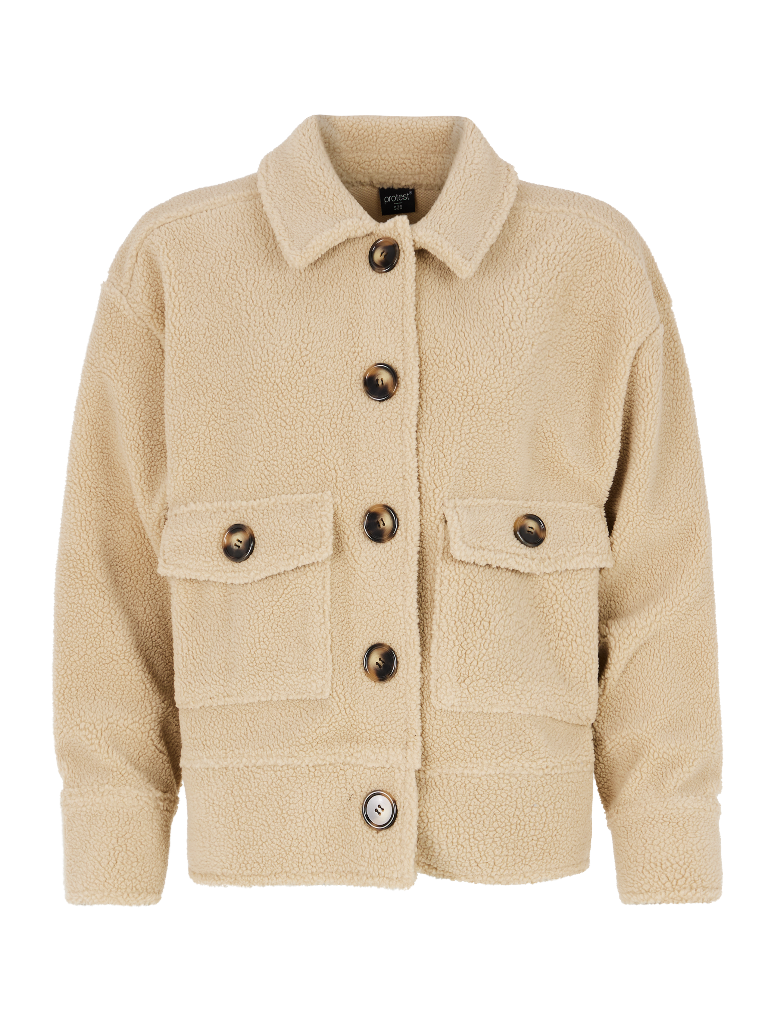 Protest Prtbond Teddy Fleece Shacket Women - Brown