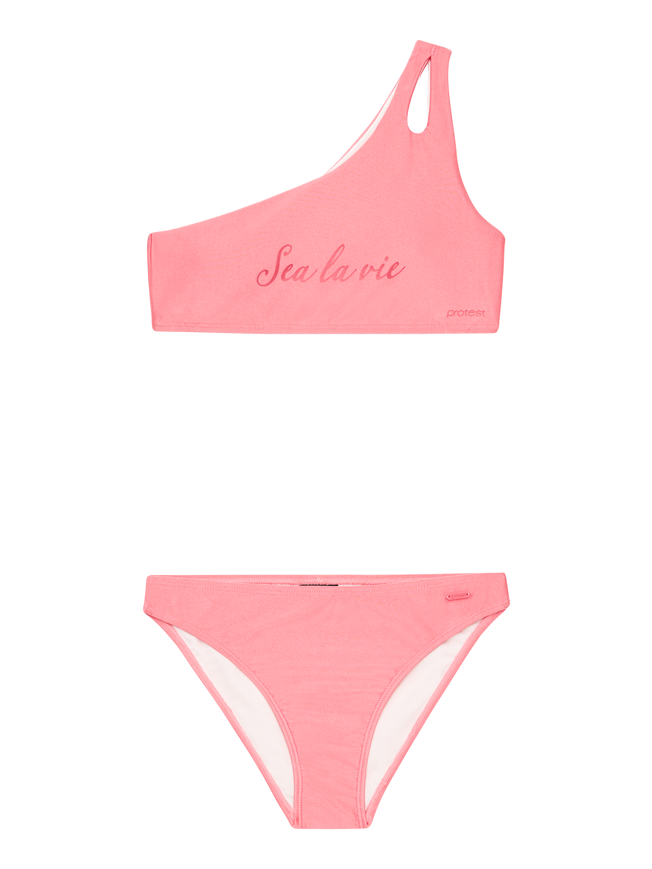 Protest Prtyeah Jr One Shoulder Bandeau Bikini Set Meisjes - Roze
