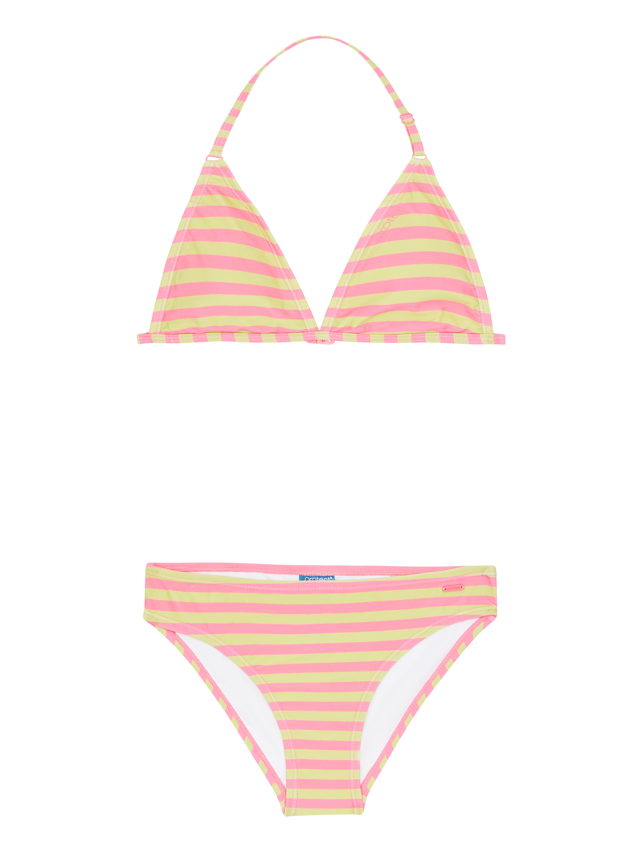 Protest Prtmicky Jr Maillot De Bain Triangle Rayé Fille - Rose