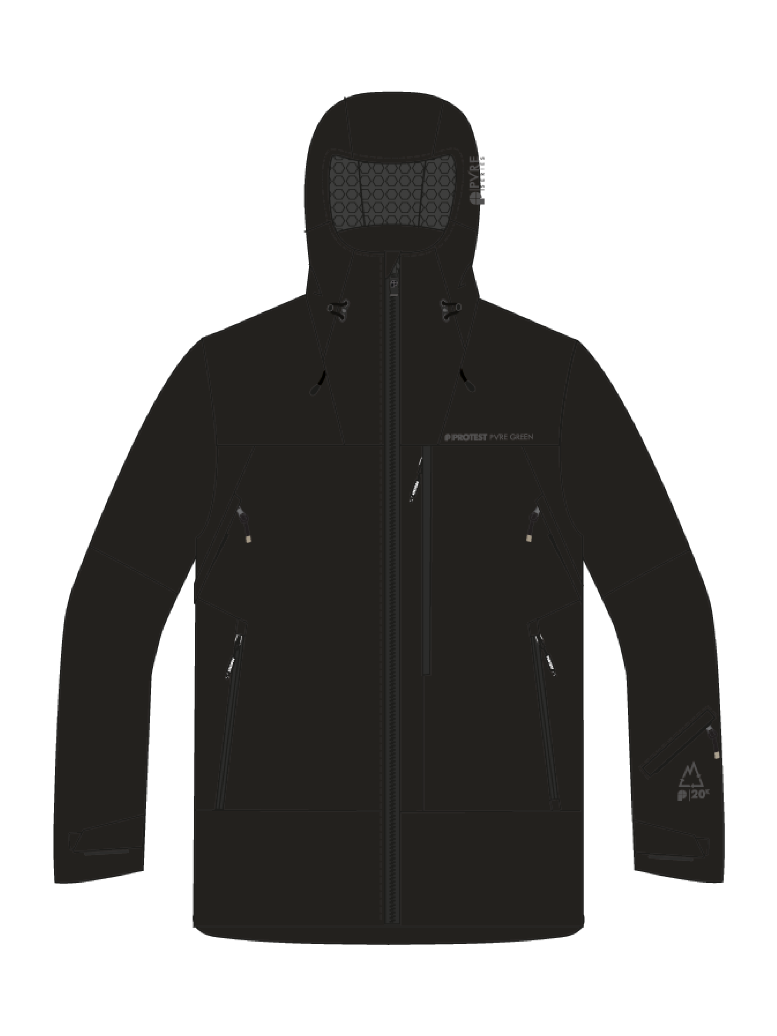 Protest Prtabalony Skijacke Herren - Schwarz
