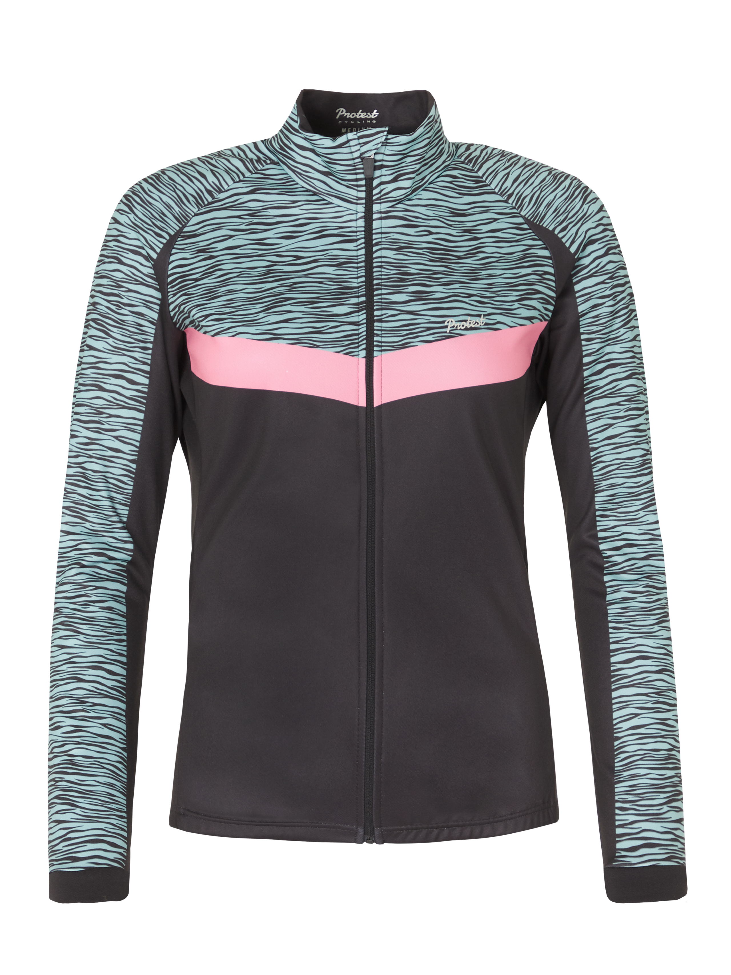 Protest Prtalmonds Zebra Cycling Shirt Long Sleeve Women - Black