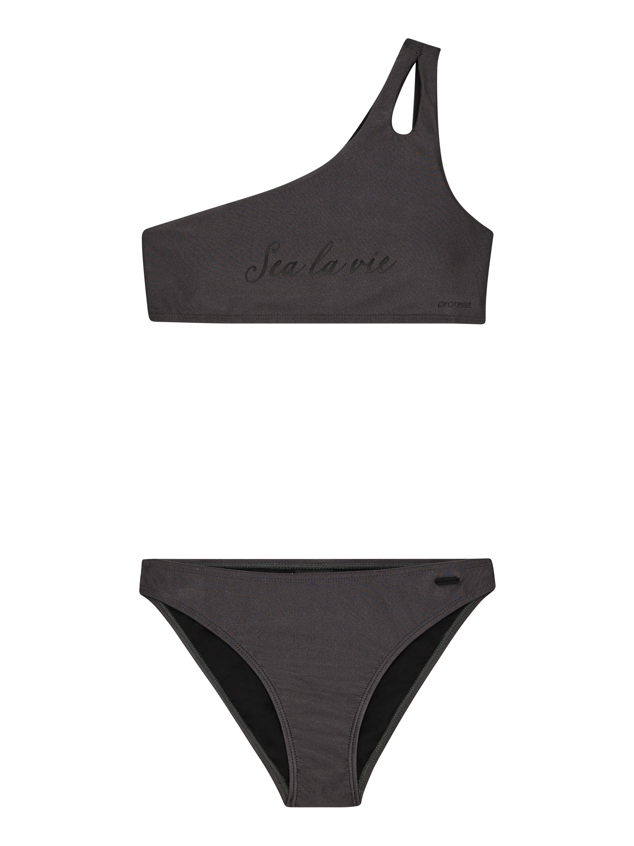 Protest Prtyeah Jr One Shoulder Bandeau Bikini Set Meisjes - Grijs