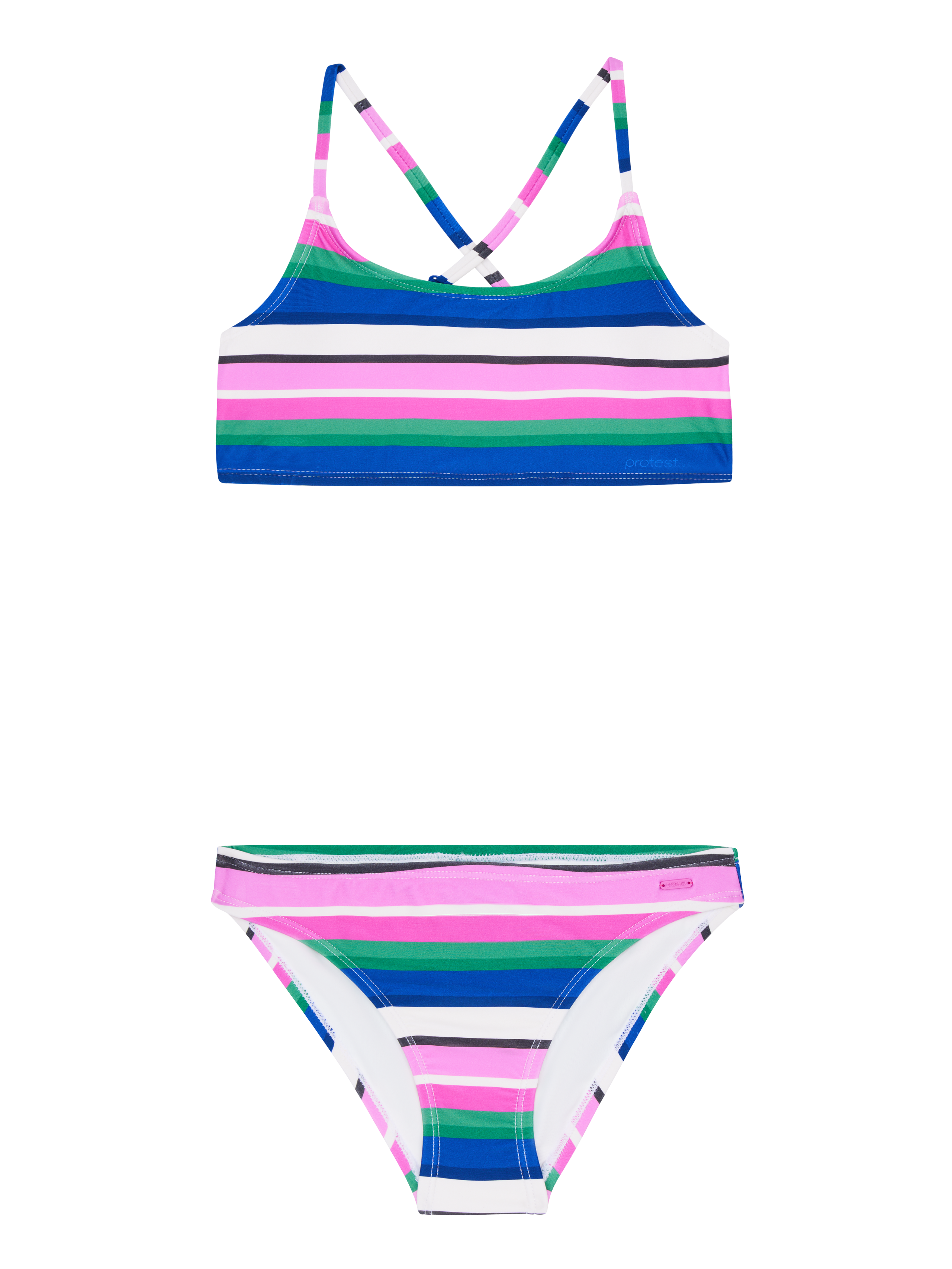 Protest Prtwirl Jr Gestreepte Bralette Bikini Set Meisjes - Blauw