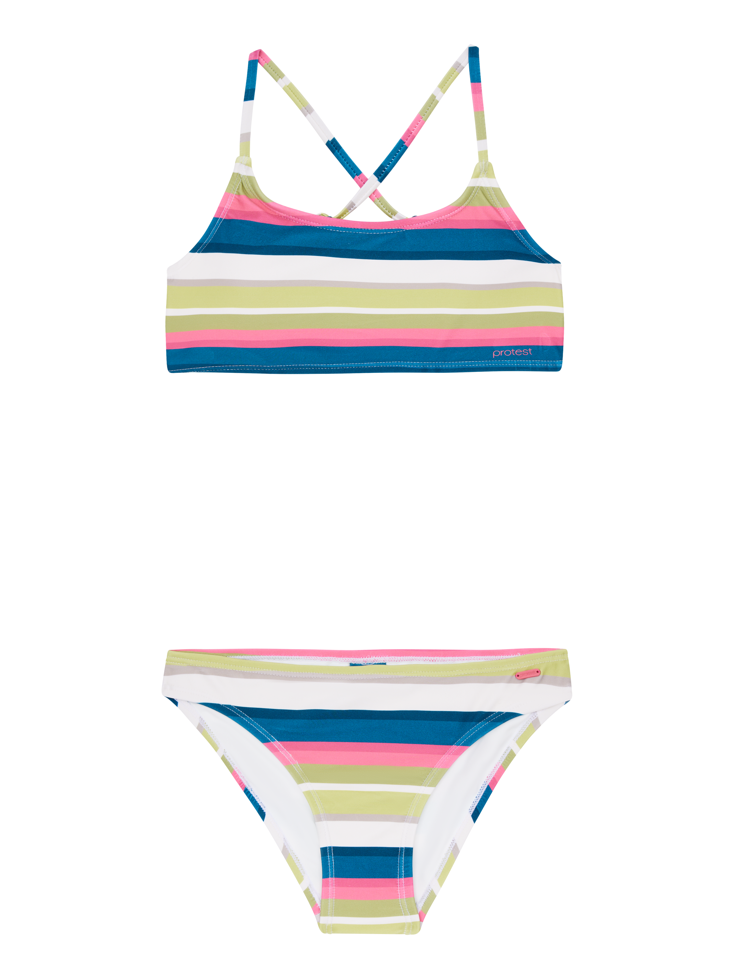 Protest Prtwirl Jr Gestreepte Bralette Bikini Set Meisjes - Groen