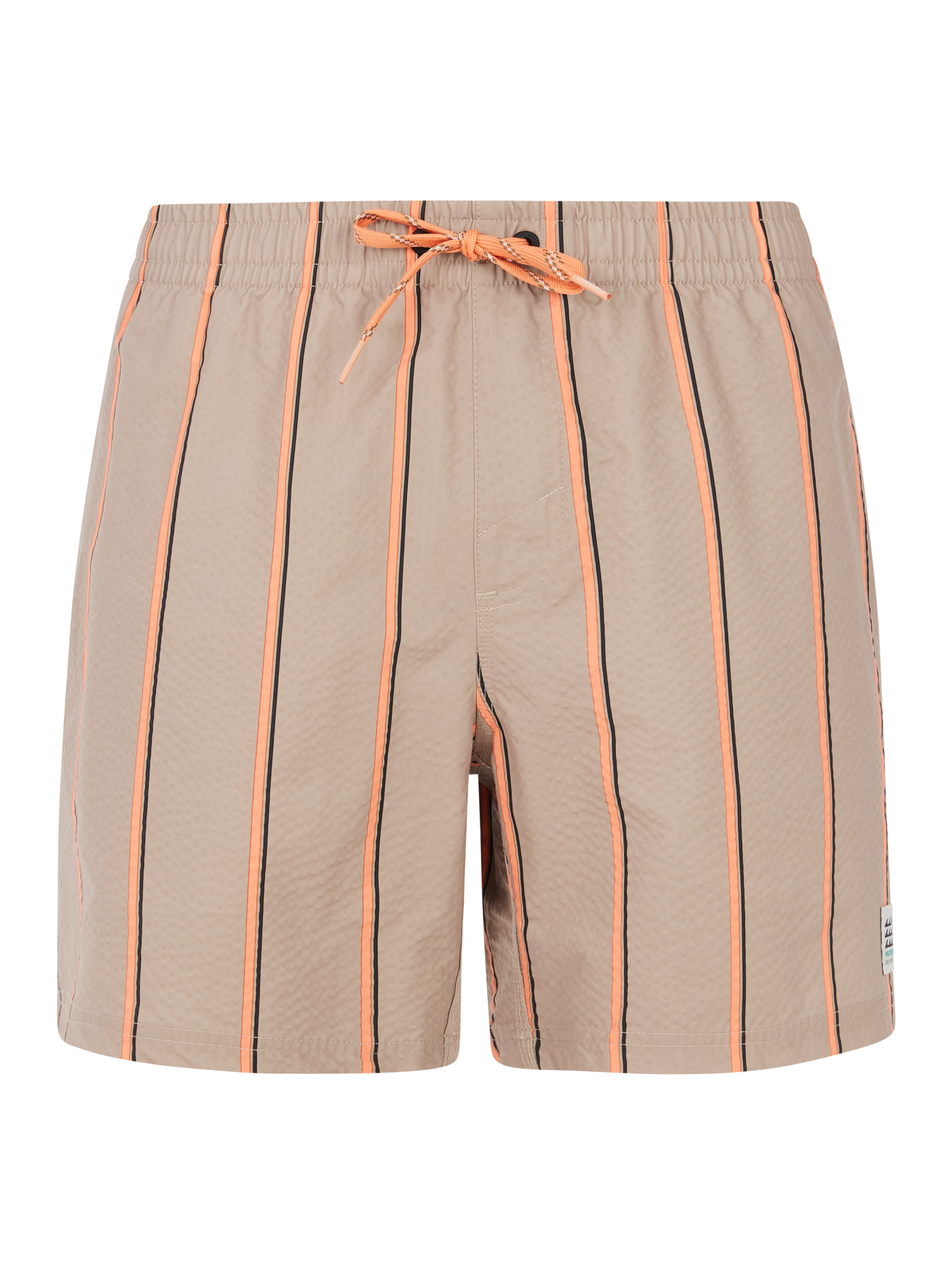 Protest Prtgonz Maillot De Bain Court Rayé Homme - Marron