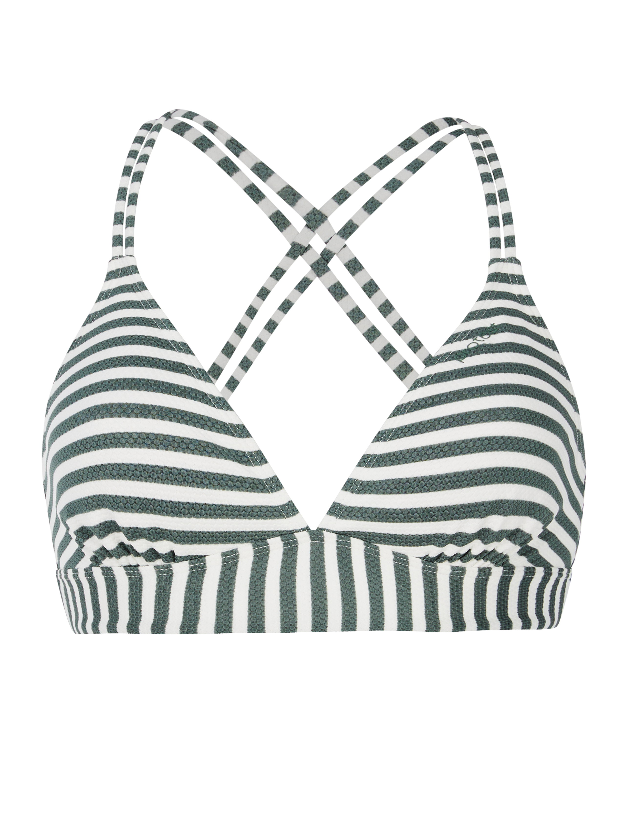 Protest Mixsuperol Gestreifte Triangel-bikini Oberteil Damen - Grün