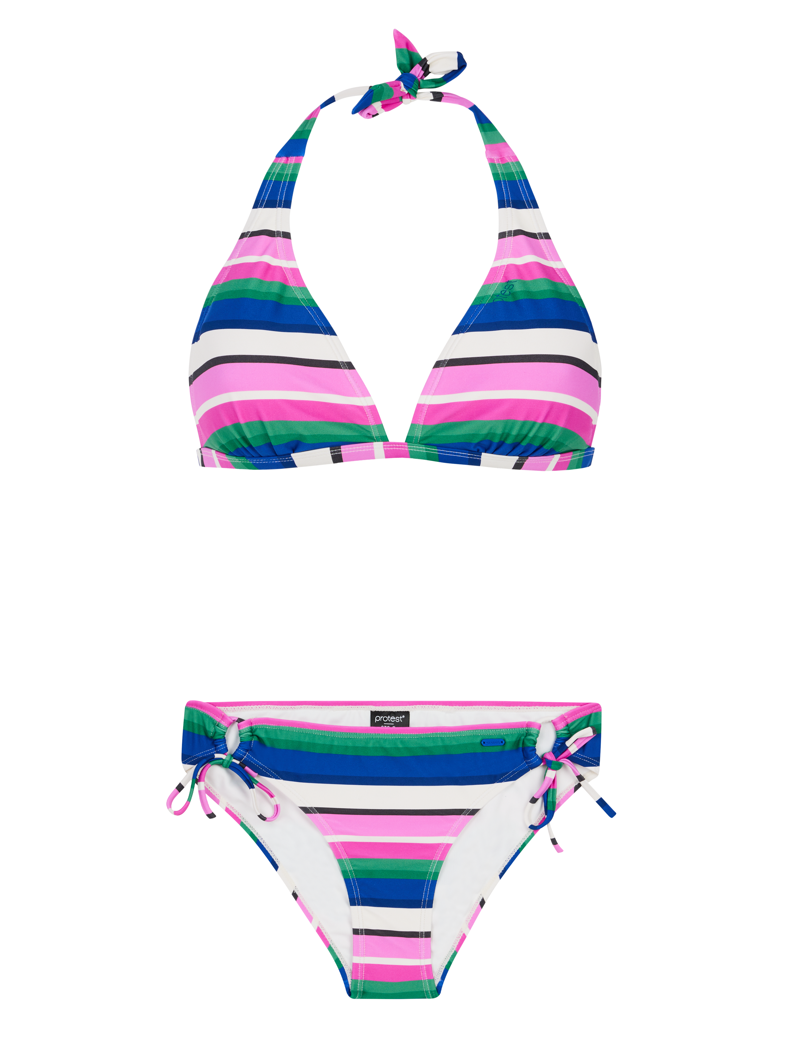 Protest Prtkami Gestreifte Neckholder-bikini-set Damen - Blau