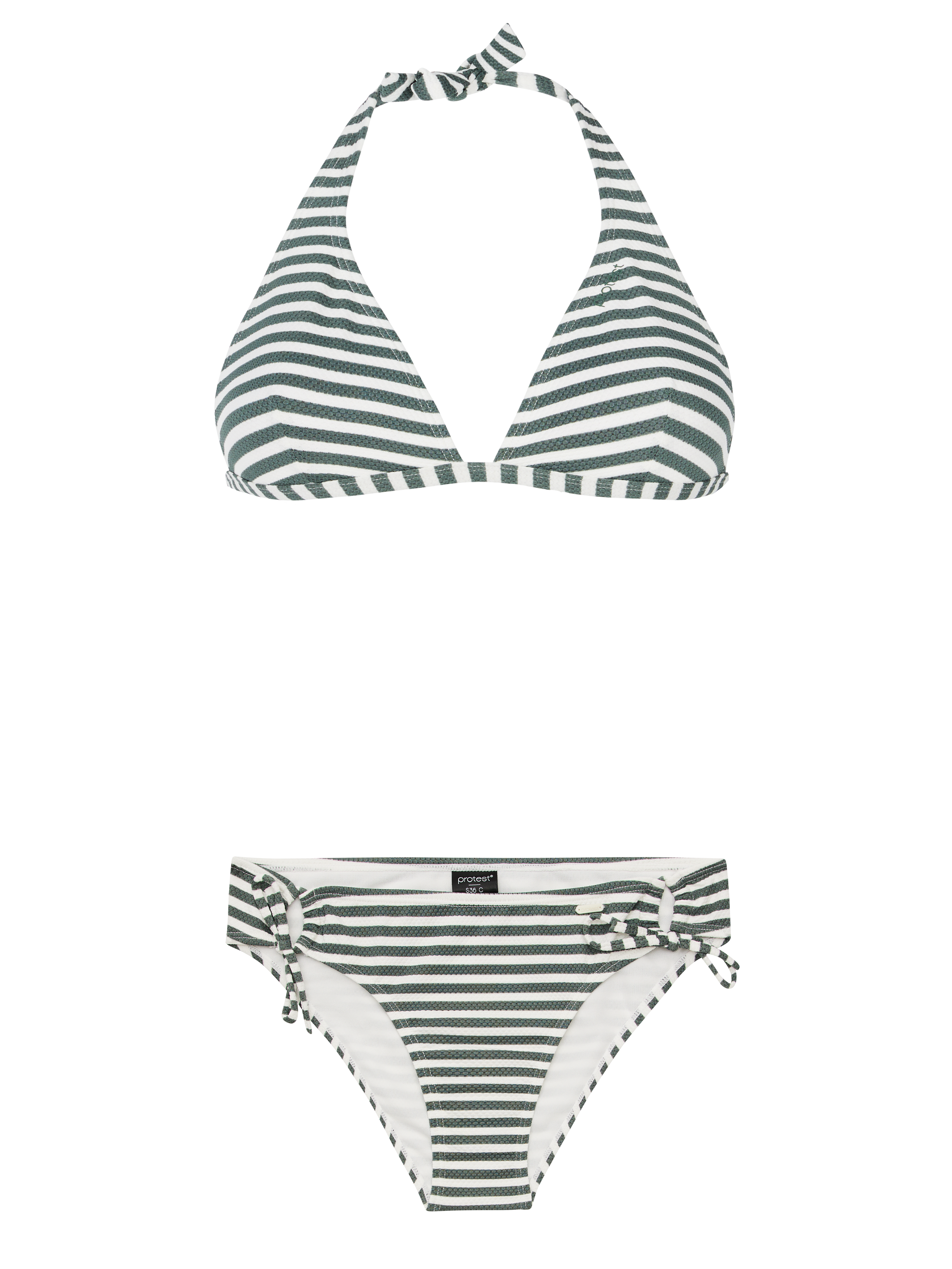 Protest Prtadmirer 25 Gestreiftes Neckholder-bikini-set Damen - Grün