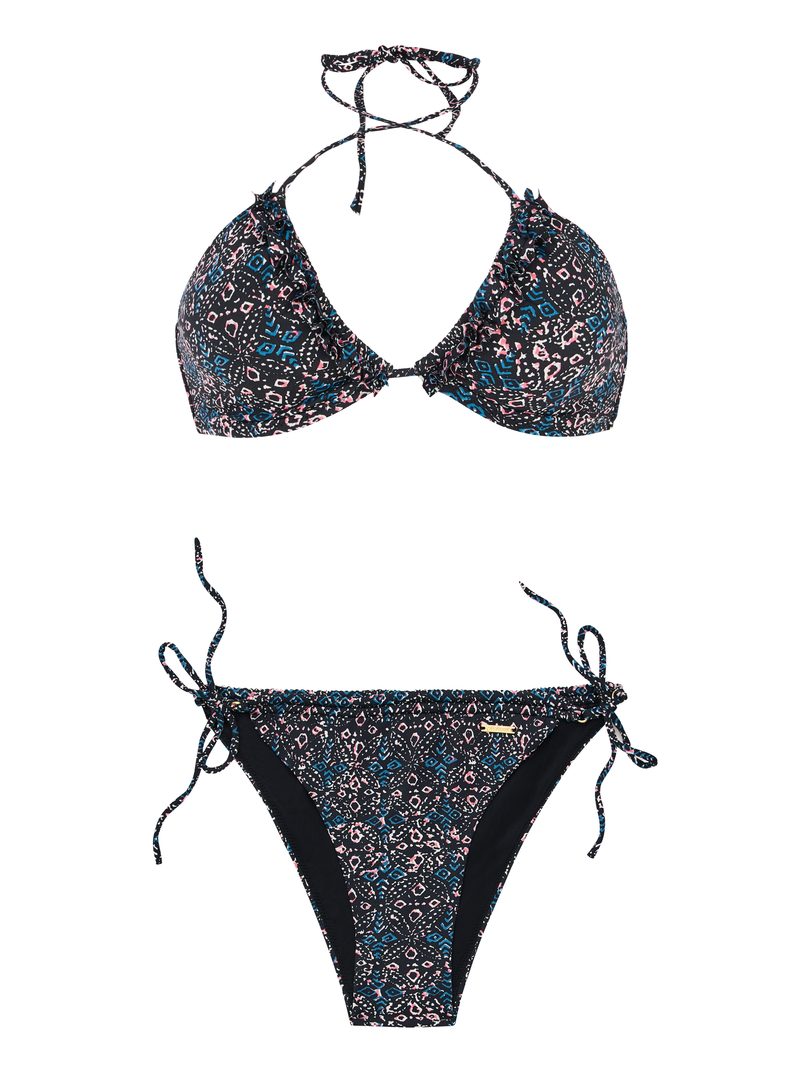 Protest Prtalya Bloemen Bandeau Bikini Set Dames - Blauw