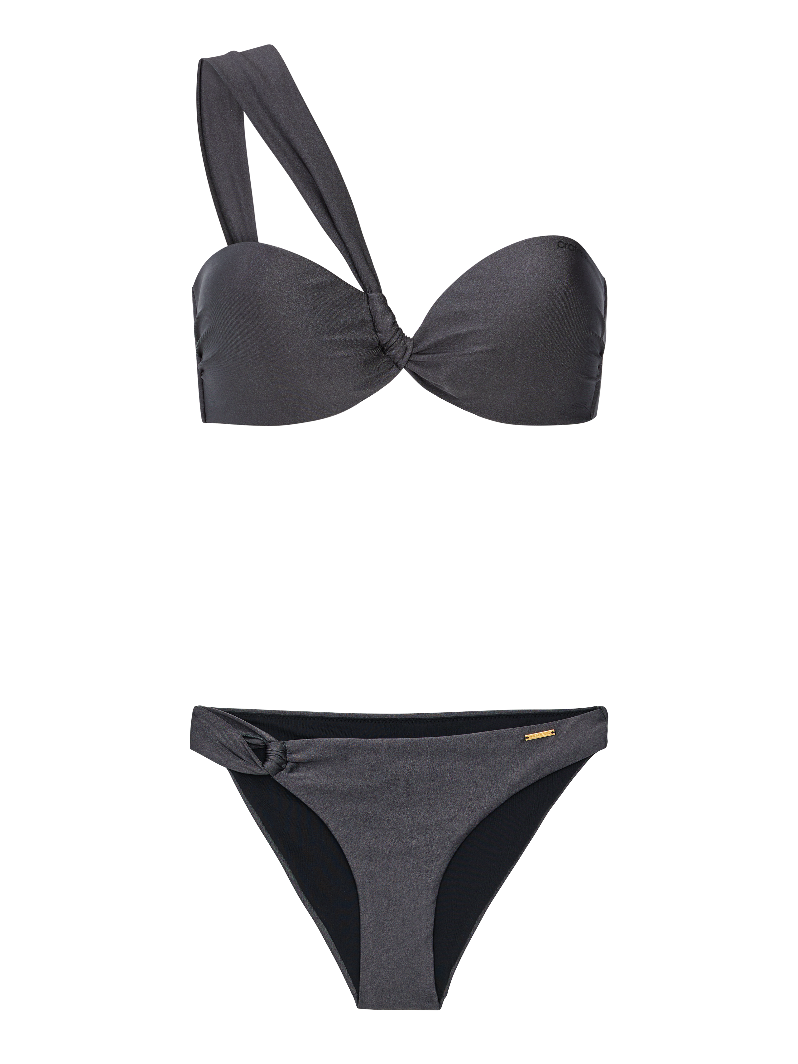 Protest Prtblum Haut De Maillot Bandeau Une Épaule Femme - Gris